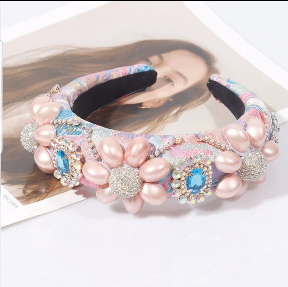 #30.COPY - Gorgeous Stunning Rhinestone Pearl Headband